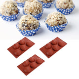 3PCS Semi Sphere Silicone Mold Baking Mold for DIY Making Hot Chocolate Mousse Cake5 Hole