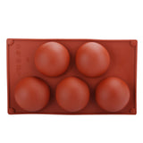3PCS Semi Sphere Silicone Mold Baking Mold for DIY Making Hot Chocolate Mousse Cake5 Hole