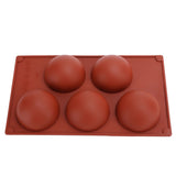 3PCS Semi Sphere Silicone Mold Baking Mold for DIY Making Hot Chocolate Mousse Cake5 Hole