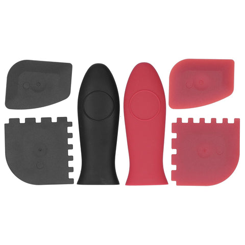 6Pcs set Pot Handle Sleeve Cover Scraper Kit Silicone Anti Scalding Cookware Pan Accessory In Australia - Darrahopens