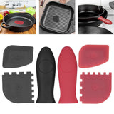 6Pcs set Pot Handle Sleeve Cover Scraper Kit Silicone Anti Scalding Cookware Pan Accessory