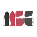 6Pcs set Pot Handle Sleeve Cover Scraper Kit Silicone Anti Scalding Cookware Pan Accessory