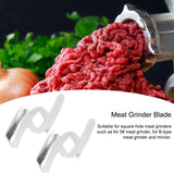2Pcs Meat Grinder Blade 304 Stainless Steel Grinding Plate Disc Accessory for 5#/B Type Grinder(8MM Square Hole 2Blade )