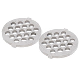 2Pcs Electric Mincer Blade Stainless Steel Grinding Plate Round Hole for 5#/B Type Grinder(7mm 19 Holes )