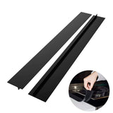 2pcs Stove Counter Gap Cover HeatResistant Anti Oil Oven Gap Filler Sealing Strip(Black 25in)