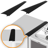 2pcs Stove Counter Gap Cover HeatResistant Anti Oil Oven Gap Filler Sealing Strip(Black 25in)