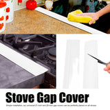 2pcs Stove Counter Gap Cover HeatResistant Anti Oil Oven Gap Filler Sealing Strip(White 25in)