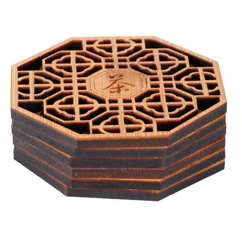 6PCS Bamboo Coaster Teacup Mat AntiScald Heat Insulation Pad Tea Ceremony Supplies(Type 1 ) In Australia - Darrahopens