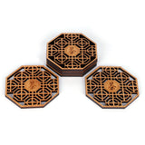 6PCS Bamboo Coaster Teacup Mat AntiScald Heat Insulation Pad Tea Ceremony Supplies(Type 1 ) In Australia - Darrahopens