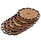 6Pcs/Set Teacup Mat Bamboo Coaster Heat Insulated Cup Pad Drinkware Tabletop AccessoryFlower Bud Type In Australia - Darrahopens