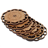 6Pcs/Set Teacup Mat Bamboo Coaster Heat Insulated Cup Pad Drinkware Tabletop AccessoryFlower Bud Type In Australia - Darrahopens