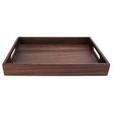 Rectangular Wooden Serving Tray with Grooves Breakfast Food Tray for Tea Coffee Fruit SnackS In Australia - Darrahopens