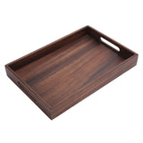 Rectangular Wooden Serving Tray with Grooves Breakfast Food Tray for Tea Coffee Fruit SnackS In Australia - Darrahopens