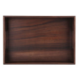 Rectangular Wooden Serving Tray with Grooves Breakfast Food Tray for Tea Coffee Fruit SnackS