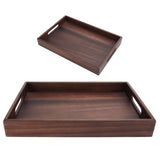 Rectangular Wooden Serving Tray with Grooves Breakfast Food Tray for Tea Coffee Fruit SnackS In Australia - Darrahopens