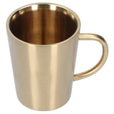 340ml 304 Stainless Steel Beer Mug Coffee Water Cup with Handgrip Double Wall DrinkwareGold In Australia - Darrahopens