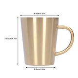 340ml 304 Stainless Steel Beer Mug Coffee Water Cup with Handgrip Double Wall DrinkwareGold