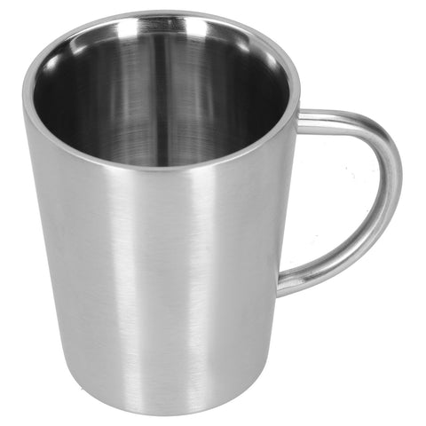340ml 304 Stainless Steel Beer Mug Coffee Water Cup with Handgrip Double Wall DrinkwareStainless Steel Color In Australia - Darrahopens