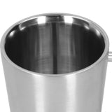 340ml 304 Stainless Steel Beer Mug Coffee Water Cup with Handgrip Double Wall DrinkwareStainless Steel Color
