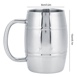 470ml 304 DoubleLayer Stainless Steel Beer Mug Outdoor Camping Tea Coffee Cup with Handle