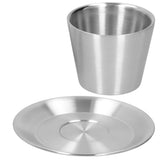 Stainless Steel Coffee Cup Set Double Walled Coffee Mug with Saucer Tea Mug Drinkware