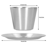 Stainless Steel Coffee Cup Set Double Walled Coffee Mug with Saucer Tea Mug Drinkware