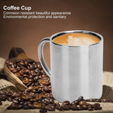 Mug Cup 304 Stainless Steel Sanding Mirror Finish Portable Coffee Cup with Handle 300ml