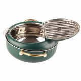 Frying Pot with Thermometer Japanese Stainless Steel Fryer Pan for Induction Cooker Deep Green In Australia - Darrahopens