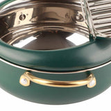 Frying Pot with Thermometer Japanese Stainless Steel Fryer Pan for Induction Cooker Deep Green