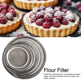 6PCS Stainless Steel Fine Mesh Flour Sieve Set Round Shape Flour Filter Strainer Kitchen Tools