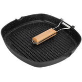 NonStick Practical Frying Pan Steak Skillet BBQ with Foldable Handle Kitchen Supplies(28cm ) In Australia - Darrahopens