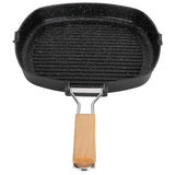 NonStick Practical Frying Pan Steak Skillet BBQ with Foldable Handle Kitchen Supplies(28cm ) In Australia - Darrahopens