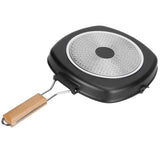 NonStick Practical Frying Pan Steak Skillet BBQ with Foldable Handle Kitchen Supplies(28cm )
