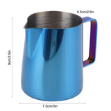 Coffee Art Pitcher Latte Milk Frothing Cup Pitcher Coffee Making Tool Supplies without Scale350ml Blue