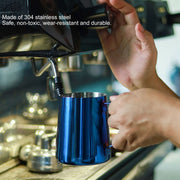 Coffee Art Pitcher Latte Milk Frothing Cup Pitcher Coffee Making Tool Supplies without Scale350ml Blue