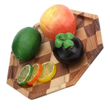 Grid Pattern Wood Plate Fruit Dishes Holder Tea Tray Dessert Dinner Bread Serving Tray24x24cm In Australia - Darrahopens