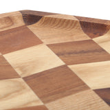 Grid Pattern Wood Plate Fruit Dishes Holder Tea Tray Dessert Dinner Bread Serving Tray24x24cm