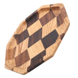 Grid Pattern Wood Plate Fruit Dishes Holder Tea Tray Dessert Dinner Bread Serving Tray20x20cm In Australia - Darrahopens