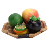 Grid Pattern Wood Plate Fruit Dishes Holder Tea Tray Dessert Dinner Bread Serving Tray20x20cm