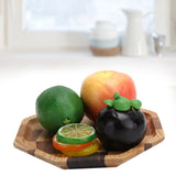 Grid Pattern Wood Plate Fruit Dishes Holder Tea Tray Dessert Dinner Bread Serving Tray20x20cm