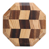 Grid Pattern Wood Plate Fruit Dishes Holder Tea Tray Dessert Dinner Bread Serving Tray20x20cm
