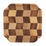 Wooden Pan Tea Tray Dish Bowl Fruit Salad Bread Serving Plate Kitchen Tableware25x25cm In Australia - Darrahopens