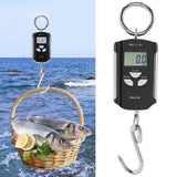 Portable Electronic Hanging Scale Digital LCD Backlit Display kg/lb/JIN 200KG W/HookSilver Frame