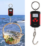 Portable Electronic Hanging Scale Digital LCD Backlit Display kg/lb/JIN 200KG W/HookRed Frame