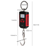 Portable Electronic Hanging Scale Digital LCD Backlit Display kg/lb/JIN 200KG W/HookRed Frame