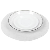 Felt Dish Protection Pad AntiFriction Storage Separator Insulation Mat Food Plate Porcelain Divider(White 24PCS)
