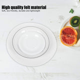 Felt Dish Protection Pad AntiFriction Storage Separator Insulation Mat Food Plate Porcelain Divider(White 24PCS)
