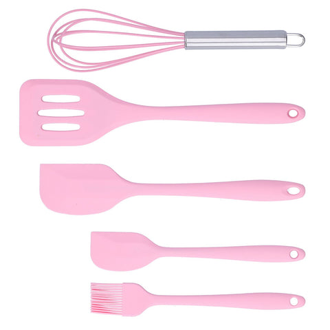 Cooking Spatula Set Silicone Baking Scraper Heat Resistant Egg Beater Kitchen Utensil(Pink ) In Australia - Darrahopens