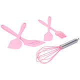 Cooking Spatula Set Silicone Baking Scraper Heat Resistant Egg Beater Kitchen Utensil(Pink ) In Australia - Darrahopens