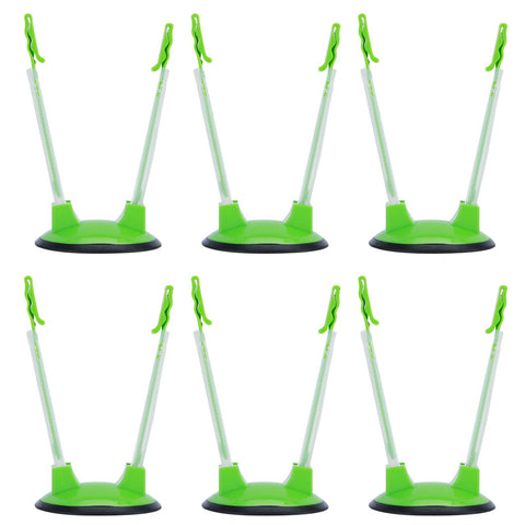 6Pcs Food Storage Bag Holder Stand HandsFree Bag Racks Home Kitchen Accessory Green